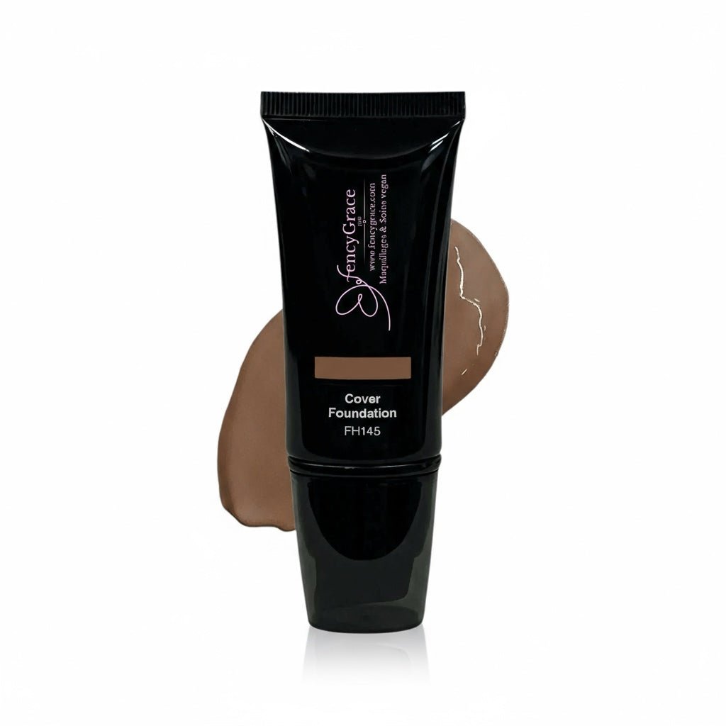 Fond de teint vegan FencyGrace haute couvrance teint éclatant teinte Brune 145 | Disponible en Plusieurs teintes - Fencygrace